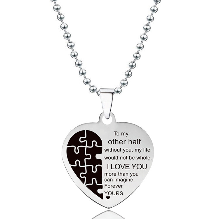 Wholesale Love Heart Stainless Steel Pendant Titanium Steel Necklaces